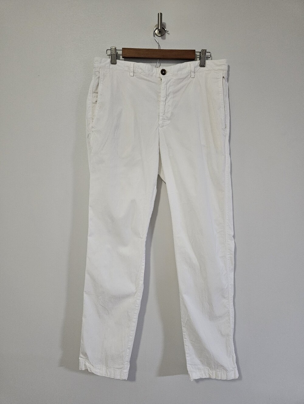 Canali Flat Front White Pants Size 34